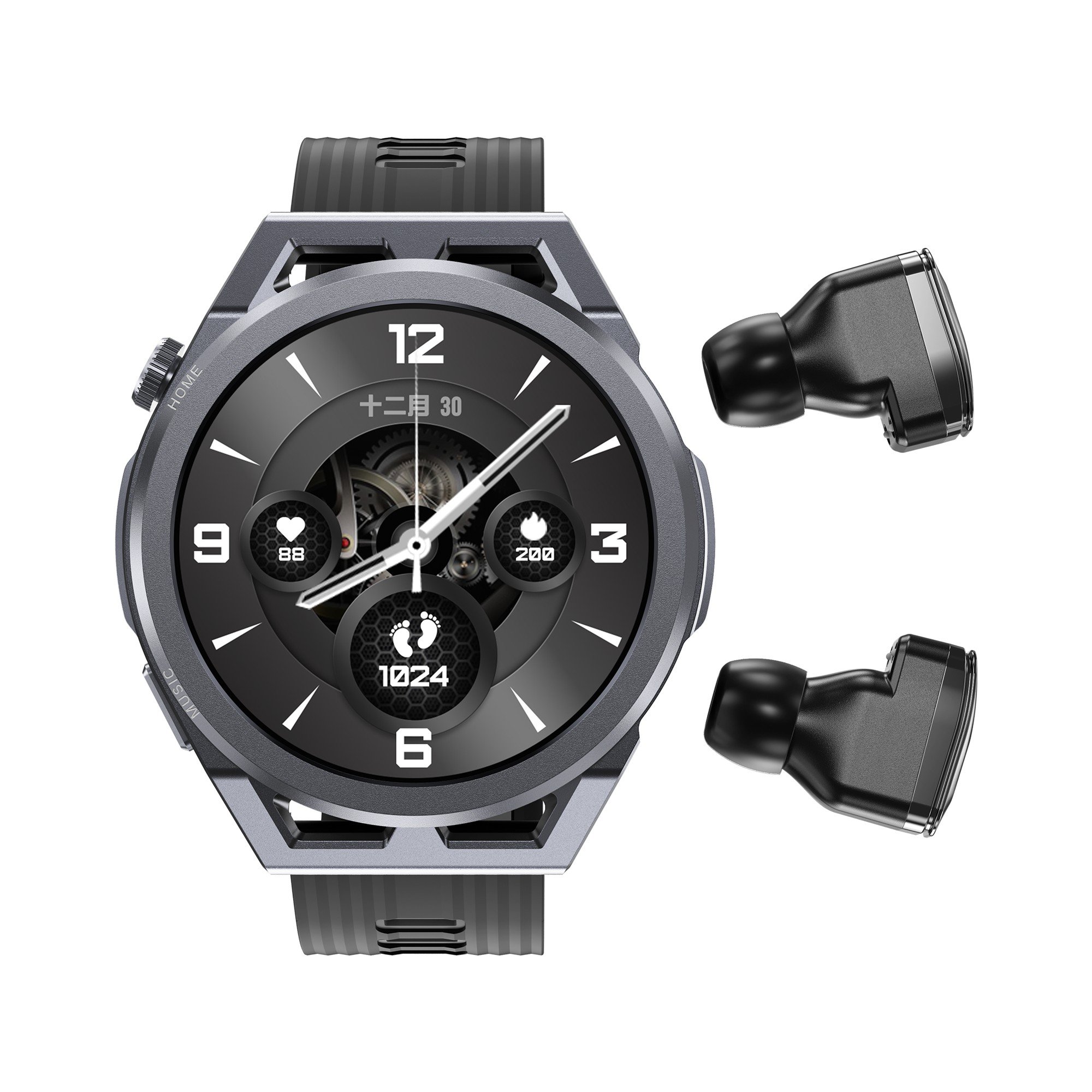 Full Touch Screen Fitness Sport 2 In 1 Tws N18 Men smart watch with earphones